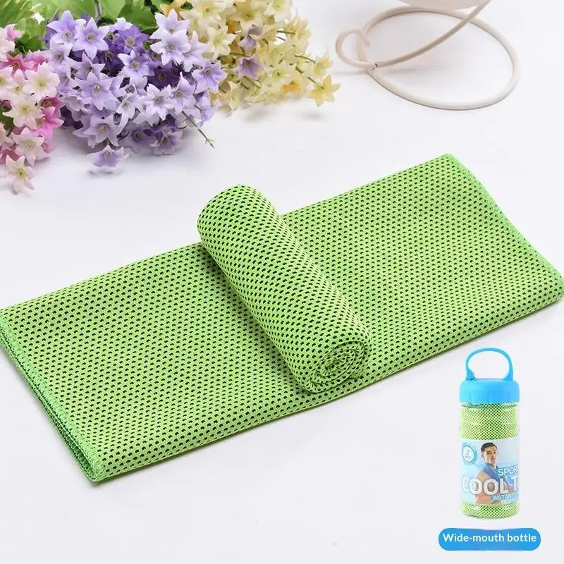 Breathable Cooling Towel Ultra Soft Microfiber Quick Drying Sunstroke Prevention Outdoor Sports Qme Green