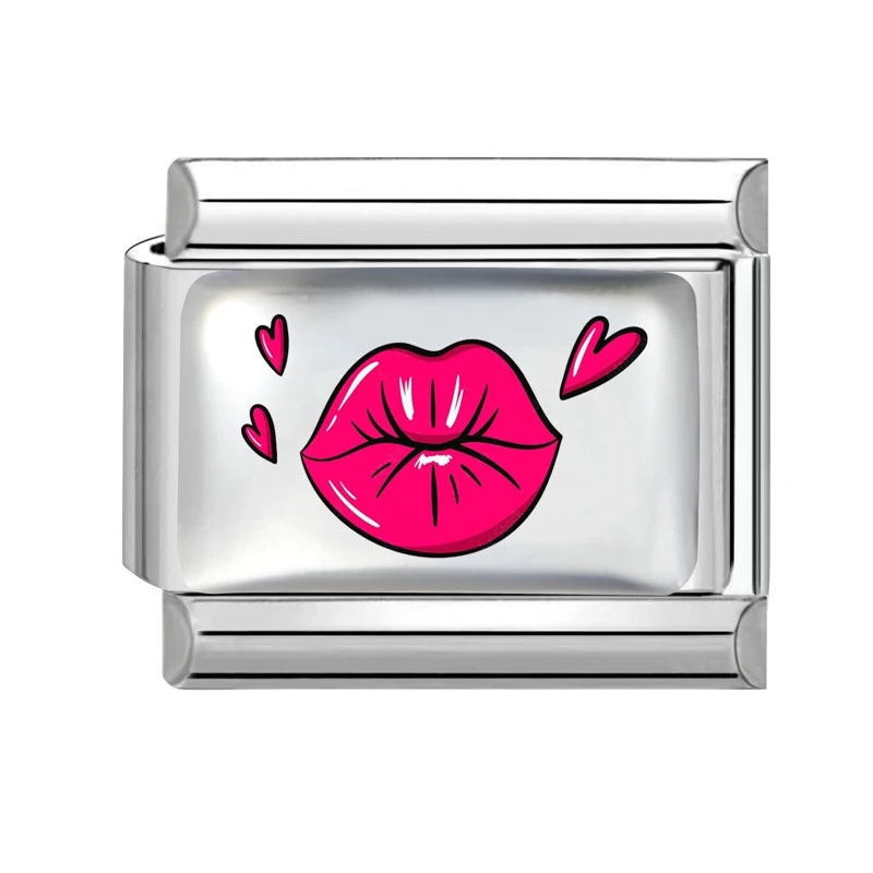 Wholesale Fashion Pink Love Heart Butterfly Planet Dice Cherry