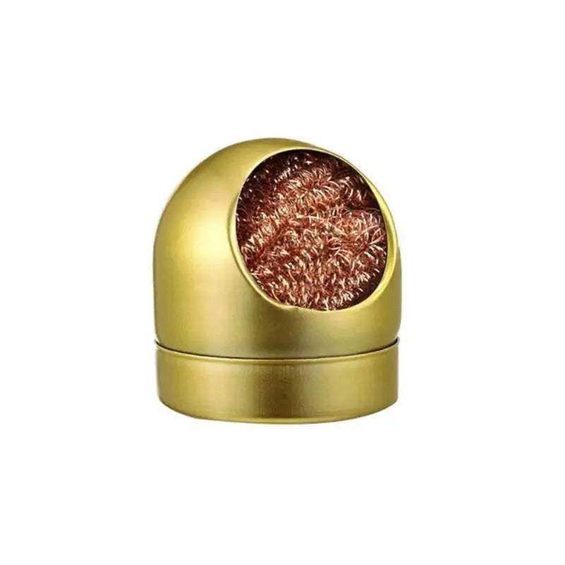 Soldering Iron Tip Cleaning Ball With Copper Coil Sturdy Holder No Water Needed For DIY Electronics Repair Projects Qme gold