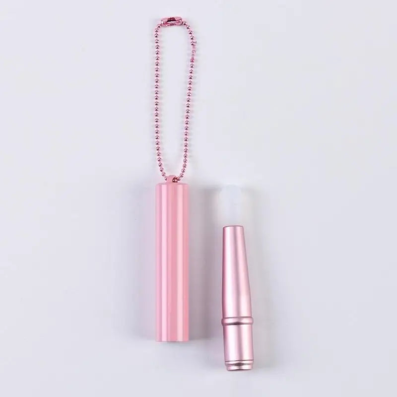 Mini Silicone Lip Concealer Brush Protective Cover Chain Applicator Qme Pink
