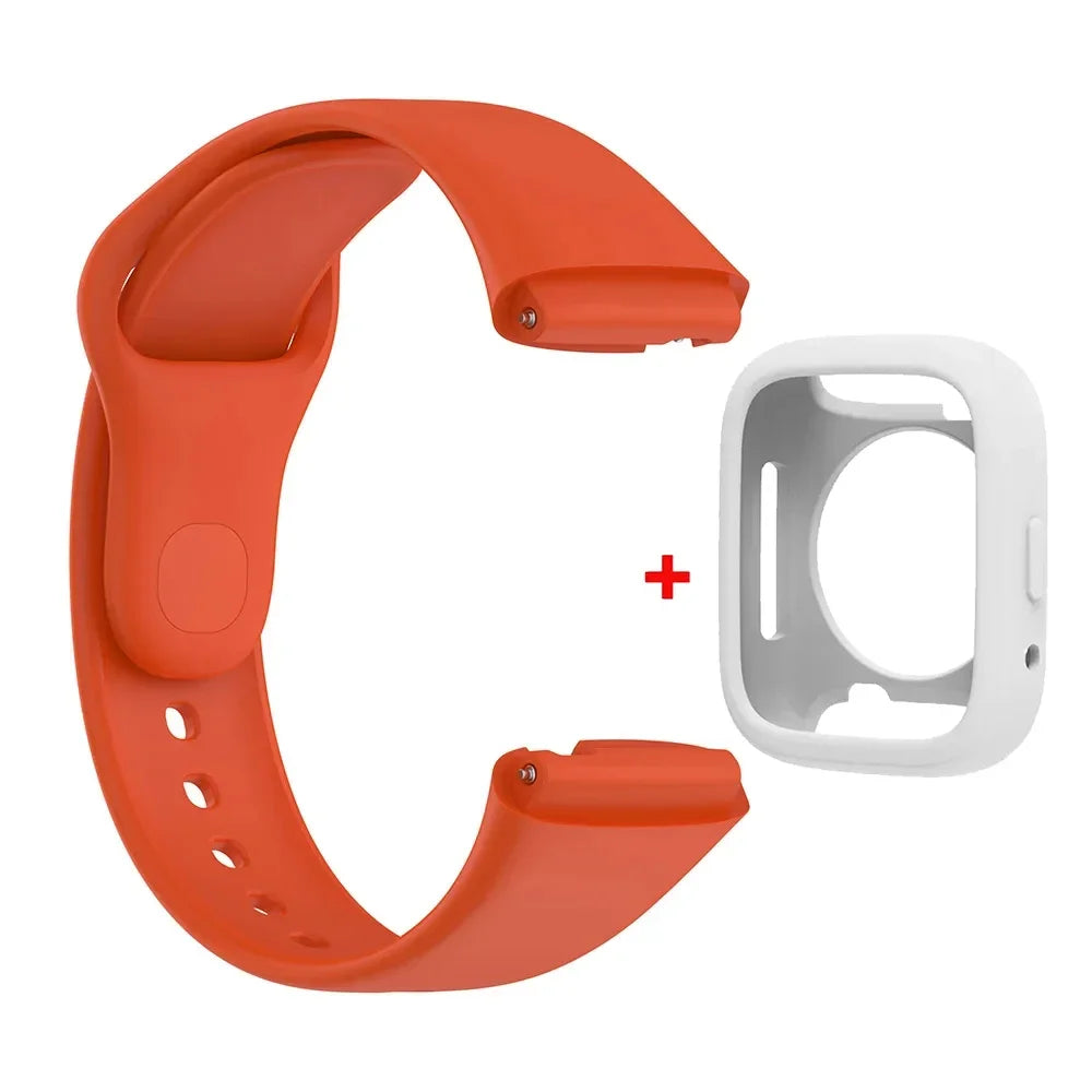 Silicone Strap For Redmi Watch 3 Active/Lite Bracelet Watchband + Protective Case Shell Qme