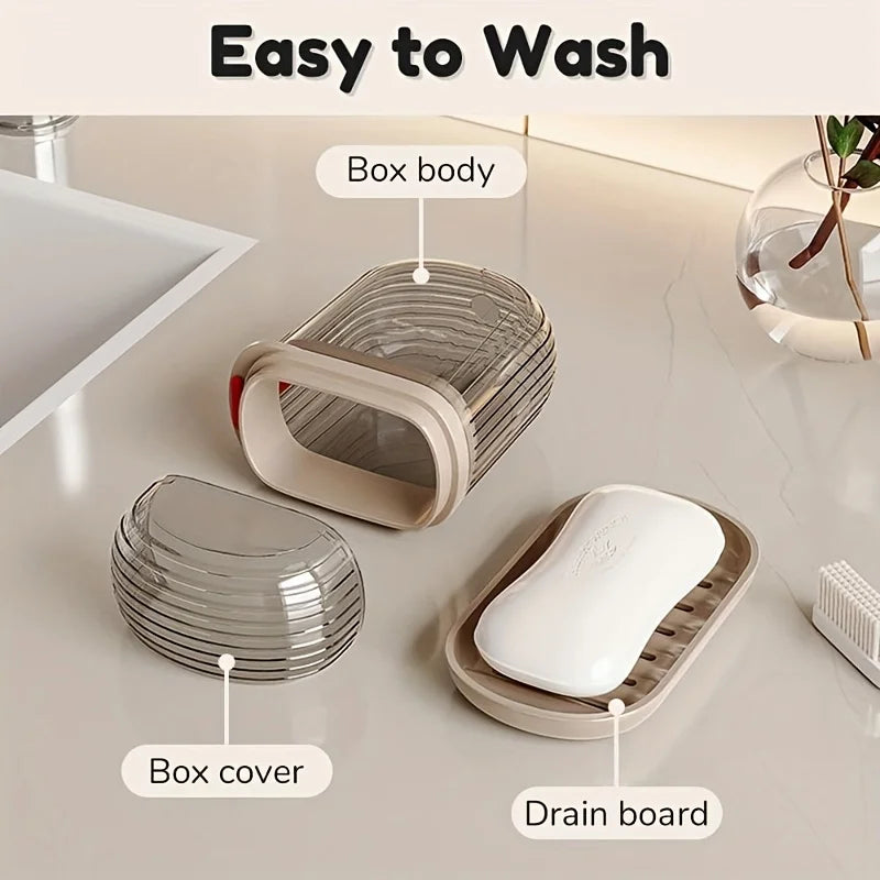 Portable Travel Bathroom Set Transparent Toothbrush Cup Soap Box Dustproof Storage Holder for Trip Camping Gym Wash Organizer Qme