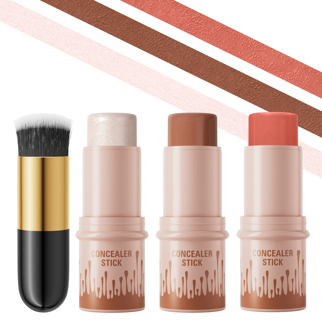Contour Stick Set Natural Matte Finish Highlighters Shadow Waterproof Contouring Wand V-face Shaping Contour Pen Face Makeup Qme