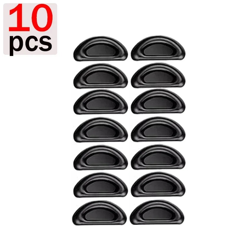 10/60pcs Glasses Nose Pads Adhesive Silicone Nose Pads Non-slip Transparent Nosepads for Glasses Eyeglasses Eyewear Accessories Qme black-10pcs