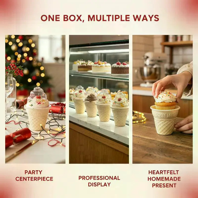 25pcs Ice Cream Cake Cups With Lid Ice Cream Containers Thickened Cake Boxes For Cakes Mousses And Desserts Disposable Party Qme