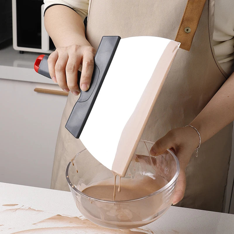 Stainless Steel Dough Scraper Coating Spatula Chocolate Kitchen Qme