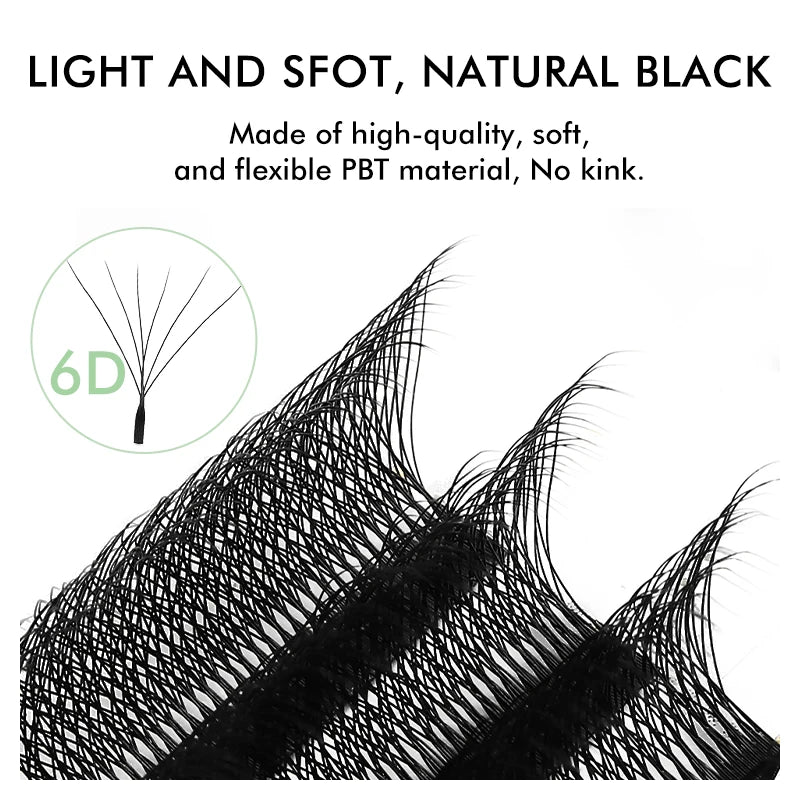 NATUHANA W Shape Eyelashes Extensions 3D 4D 5D 6D Shaped Brown Black Qme