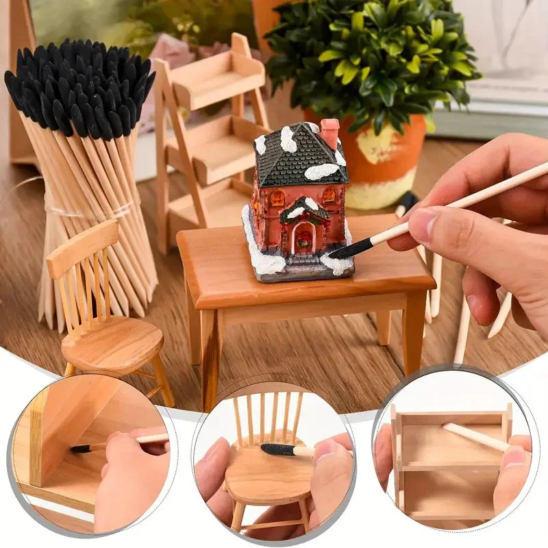 10/20pc Dual-Purpose Sanding Sticks - Precision Frosted Tips & Flat Head - Ideal for Crafts & Model Making Qme