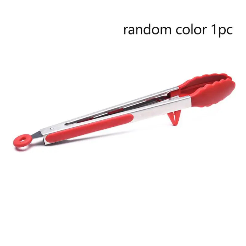 Temperature Resistant Nylon Stainless Steel Food Clip Outdoor BBQ Qme A2