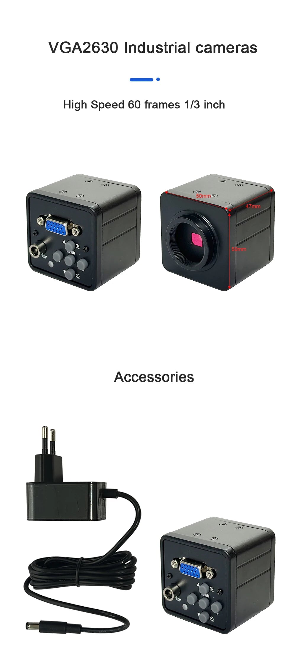 HD1080P HDMI VGA Industrial Video Microscope Camera Industry C MOUNT Qme