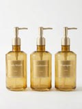3PCS Shower Soap Dispenser Bottles with Waterproof Labels, Luxury Guest Bathroom Decoration Gold Bottles for Shampoo Conditioner Qme gold