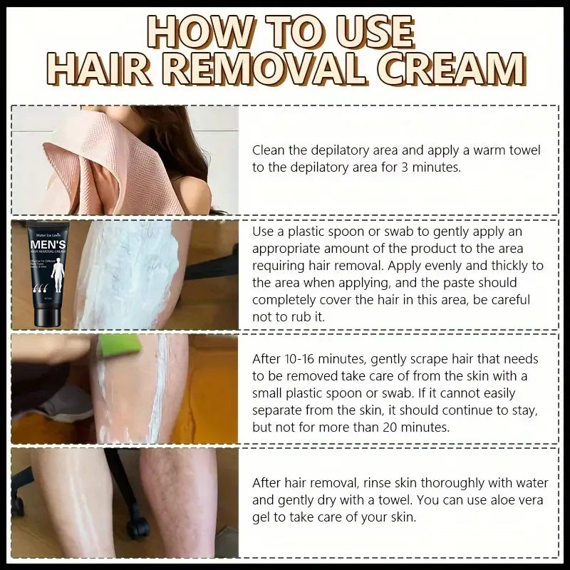 Hair Removal Cream, Quick Removal in Five Minutes, Wipes Clean, Moisturizing and Nourishing, No Black Spots, Long-Lasting Effect, Suitable for Hair Removal on the Entire Body, Hypoallergenic, Unisex Qme