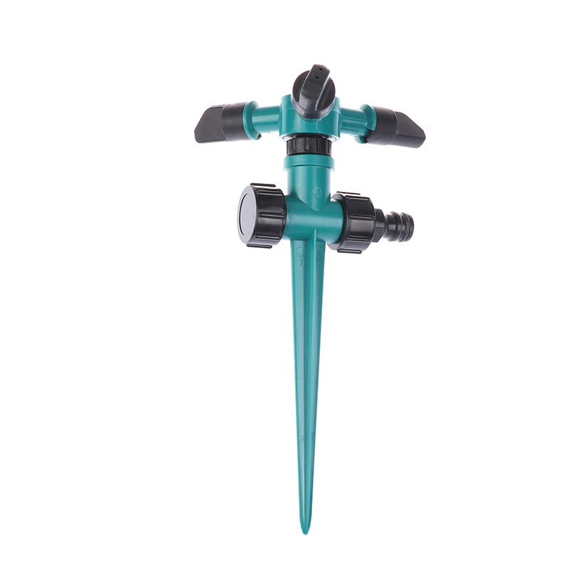 Garden Sprinkler Ground Inserted Rotating Lawn Sprinkler For Yard 360-Degree Automatic Rotating Three-Fork Irrigation Sprinkler. Qme