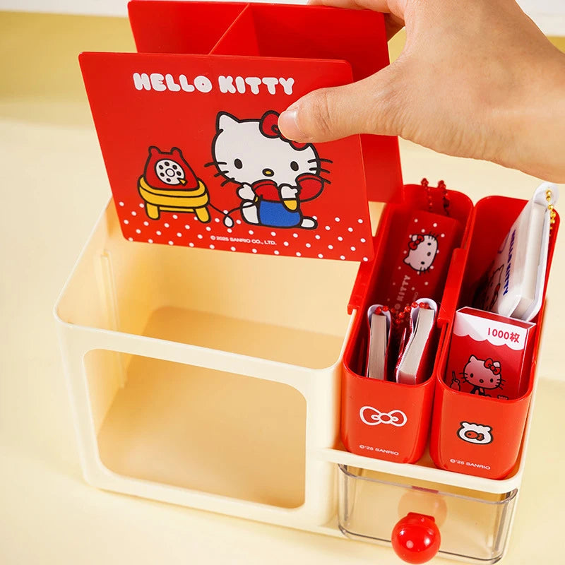 Hello Kitty Multifunctional Stationery Pencil Holder Simple and Cute Storage Box for Students' Desks Qme