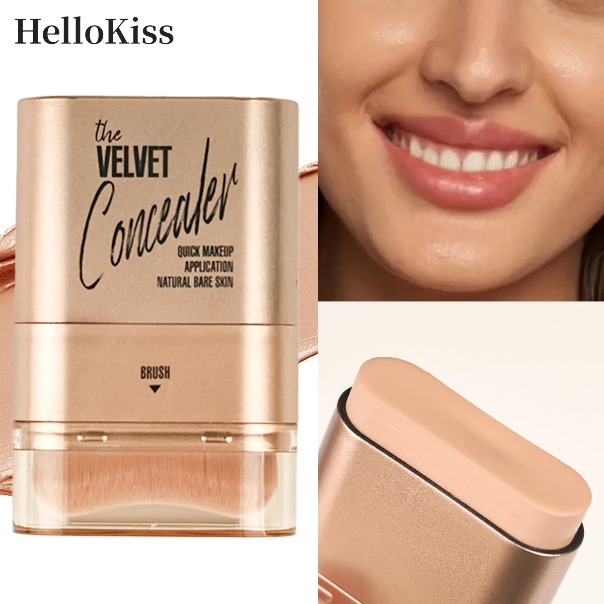 2-in-1 Concealer and Foundation Stick, Covers Dark Circles, Waterproof and Sweat-Resistant, Creates Flawless-Looking Makeup Qme