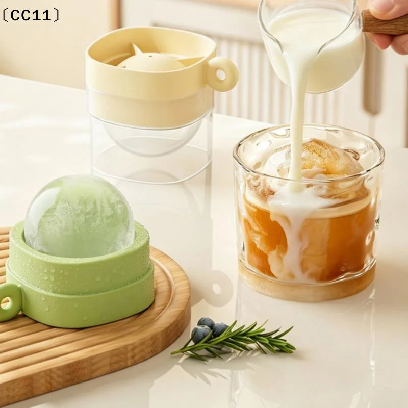 Ice Ball Maker Round Silicone Mold Cocktails Bourbon Sphere Tray Qme