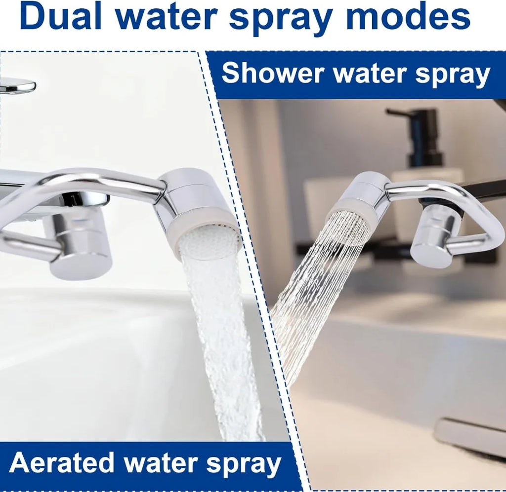 New 1080° Swivel Kitchen Faucet Extender Spray Head Stainless Steel Splashproof 2 Mode Tap Nozzle Bubbler Sink Faucet Aerator Qme