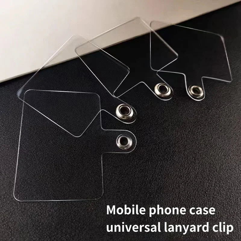 1/3/5/10Pcs Mobile Phone Anti-lost Lanyard Card Gasket Universal Transparent Tether Tabs Hole Hanging Strap Patches Lanyard Card Qme