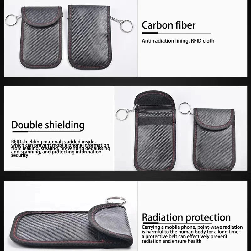 1Car Key Signal Shielding Box Faraday Cage Remote Control Package Keyless Rfid Shielding Package Car Accessories Qme