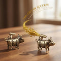 Cow Figurine Brass Ornament Miniature Collection Desktop Craft Home Qme Default Title