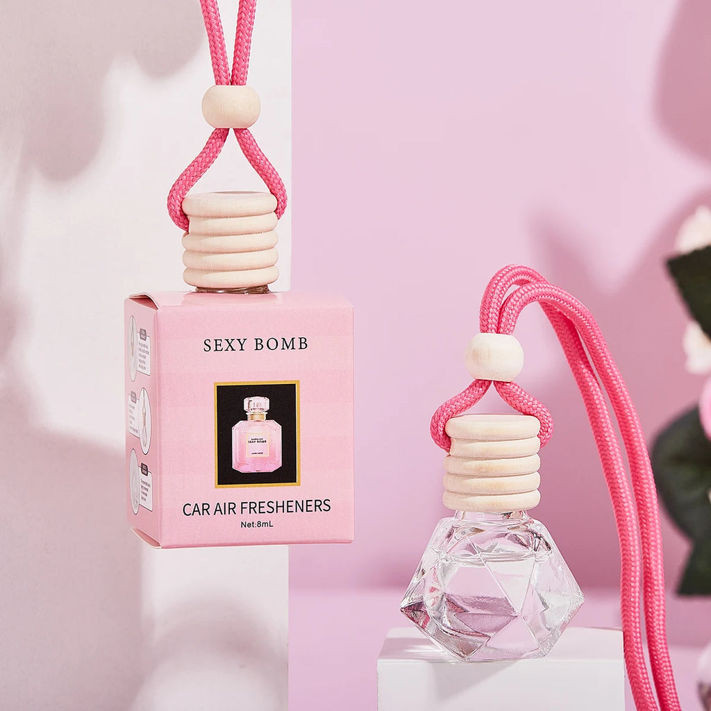 Pink Fresh Air Car Fragrance Interior Accessories Perfume Pendant Qme