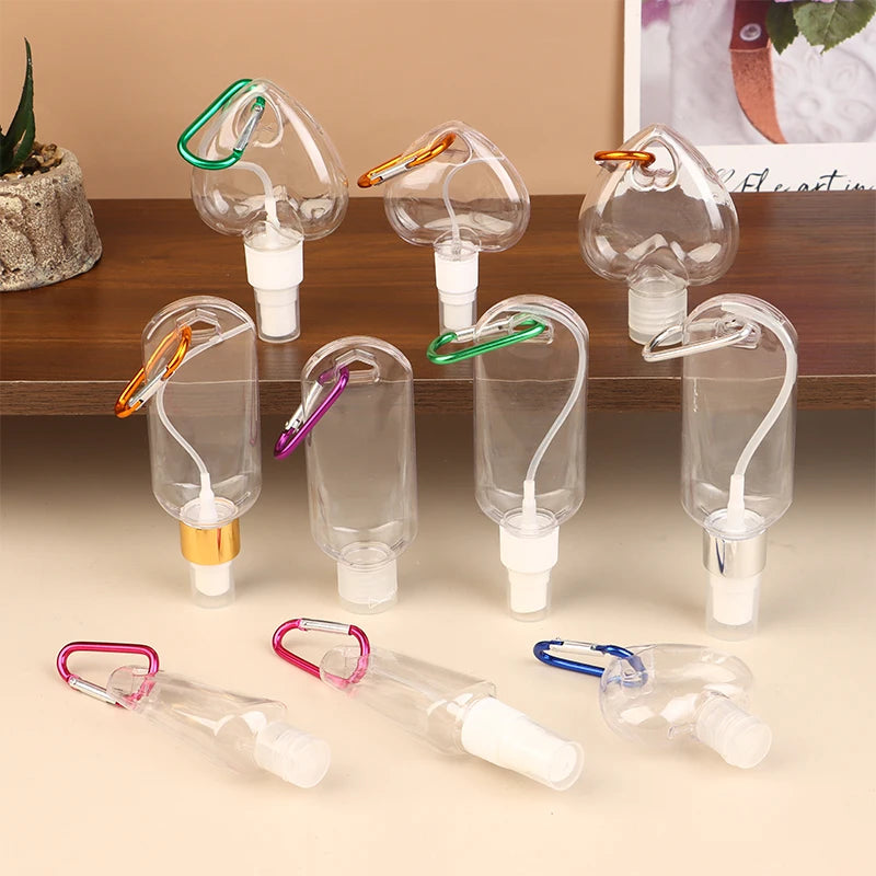 Travel Bottles Carabiner Hook Flip-cap Containers Lotion Perfume Qme