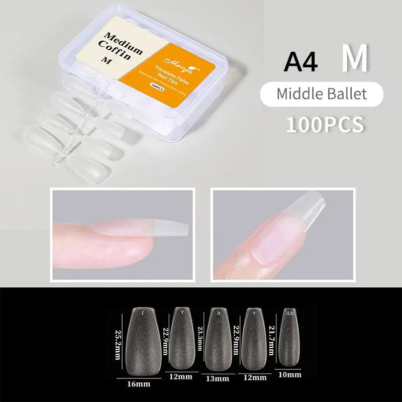 Soft Gel Nail Tips Full Cover Press Fake Nails Professional Supplies Qme A4