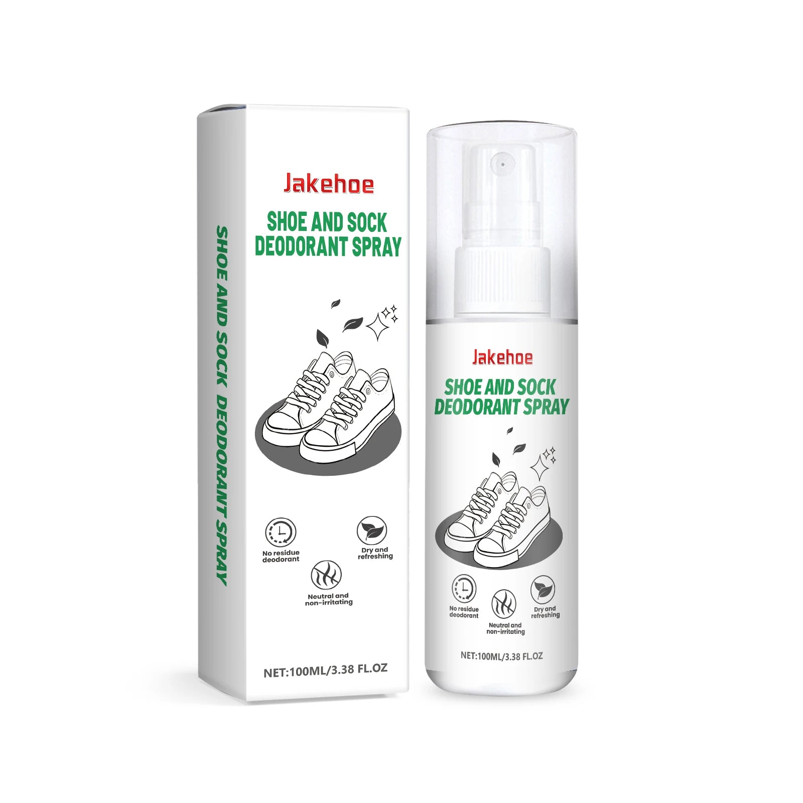 Shoes Deodorizing Spray Quickly Eliminate Odor Long Lasting Fragrance Refreshing Effective Antibacterial Shoe and Sock Deodorant Qme 100ml Boxed