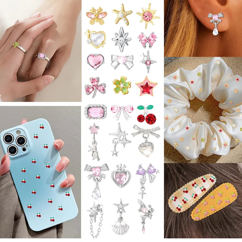 New Colorful Shiny Zircon Bead for Jewelry Making DIY Ring Earrings Hair Clips Accessory Manicure Hair Band Mobile Phone Sticker Qme