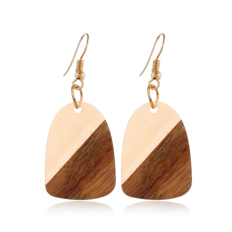 Creative Vintage Resin Splicing Wood Personality Earrings Personality Charm For Women Girls Wedding Christmas Party Gift Qme 5