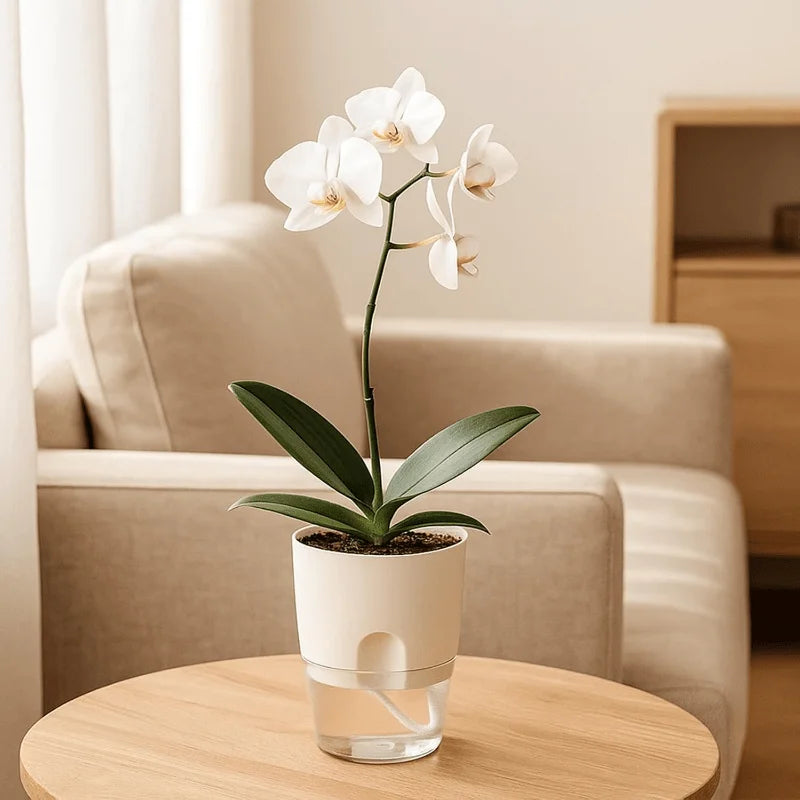 Self Watering Plant Pot, Double Layer Transparent Water Storage Planter, Absorption Flower Pot for Indoor House Plants Qme