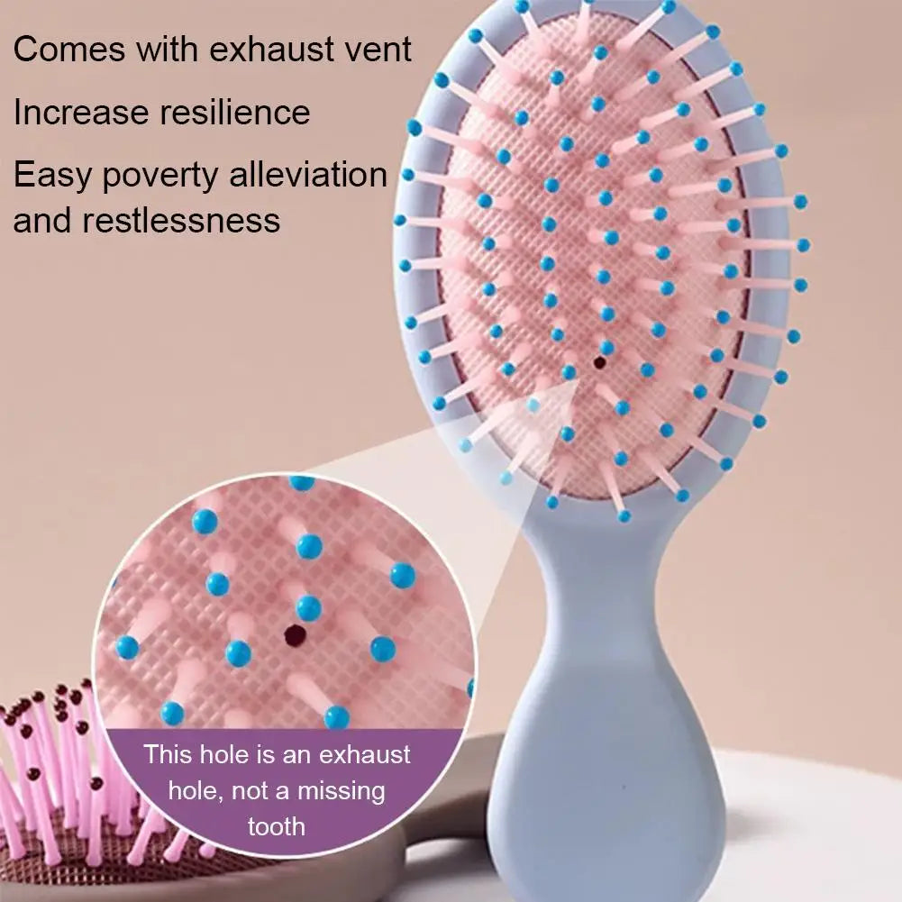 1pcs Mini Detangler Hair Brushes Massager Anti Static Air Bag Hair Comb Wet and Dry Portable Hairbrush Salon Styling Accessories Qme