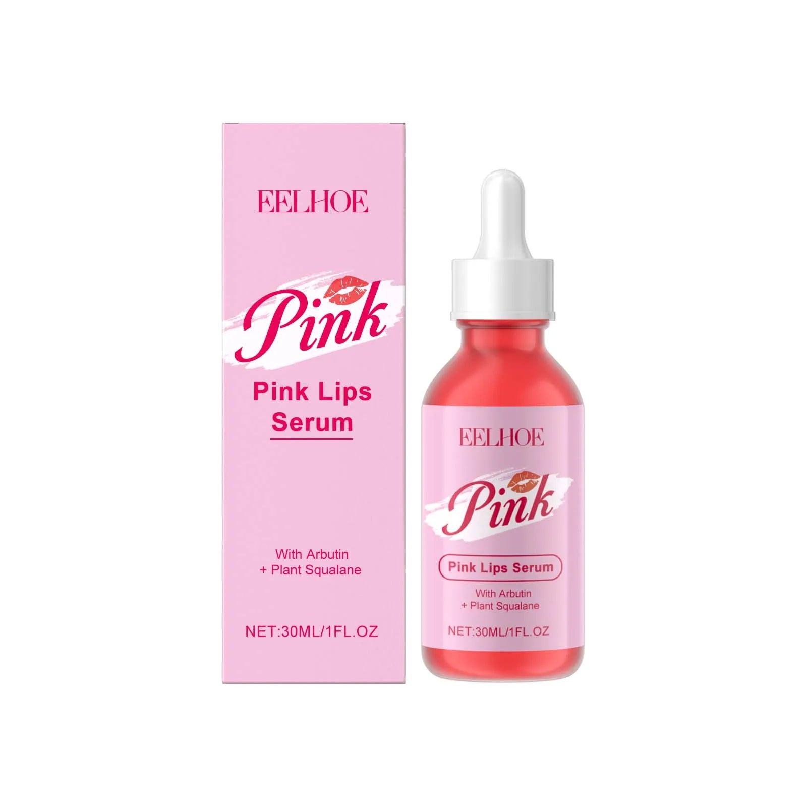 Pink Lip Serum Lip Plumping Essential Oil Lightening Dark Lip Remove Dead Skin Lip Lines Brighten Moisturizer Lip Balm Essence Qme 30ml Boxed