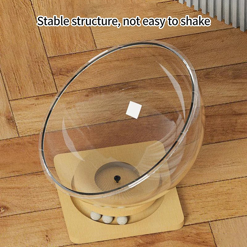 Solid Wood Acrylic Turntable Cat House Condo Space Capsule Nest Pet Qme