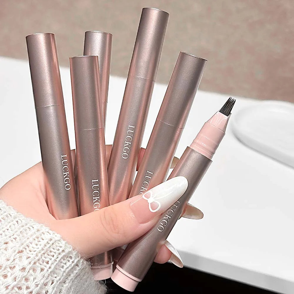 Multi-fork Brush Eyebrow Pen Waterproof Long Lasting 4D Liquid Tattoo Brow Natural Look Hairline Filler Quick-drying Makeup Qme