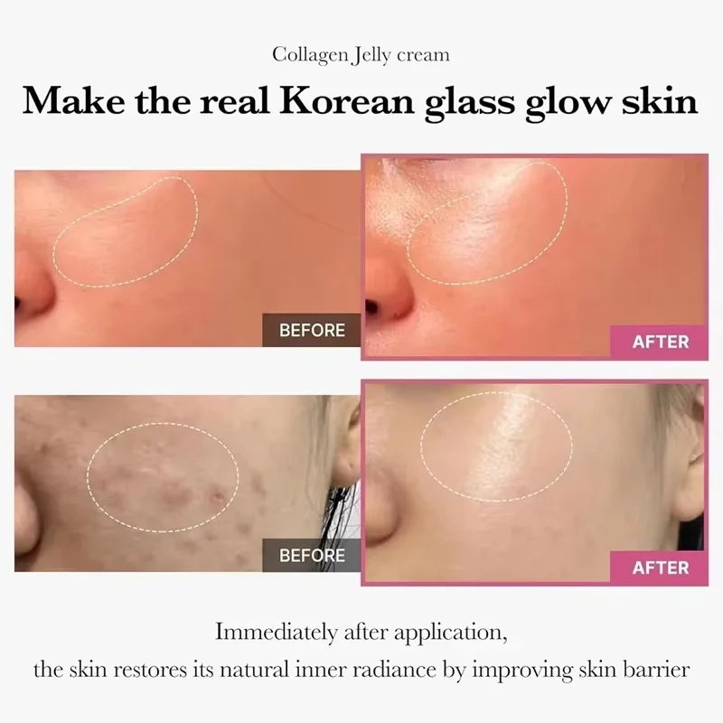 100g Jelly Face Cream Collagen Soft SPA Nourishing Moisturize Face Shrinks Pores Remove Comedones Jelly Essence Korean Skin Care Qme