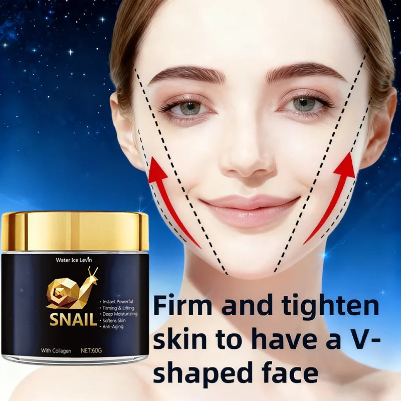 Snail Mucin Cream with Hyaluronic Acid & Collagen for Deep Moisture & Radiance, Suitable for All Skin Types Daily Care. Qme