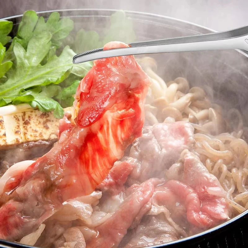 Stainless Steel BBQ Tongs Non-slip Cooking Utensils Easy To Clean Reusable Tongs for Serving Food Salad Camping Barbecue Buffet Qme