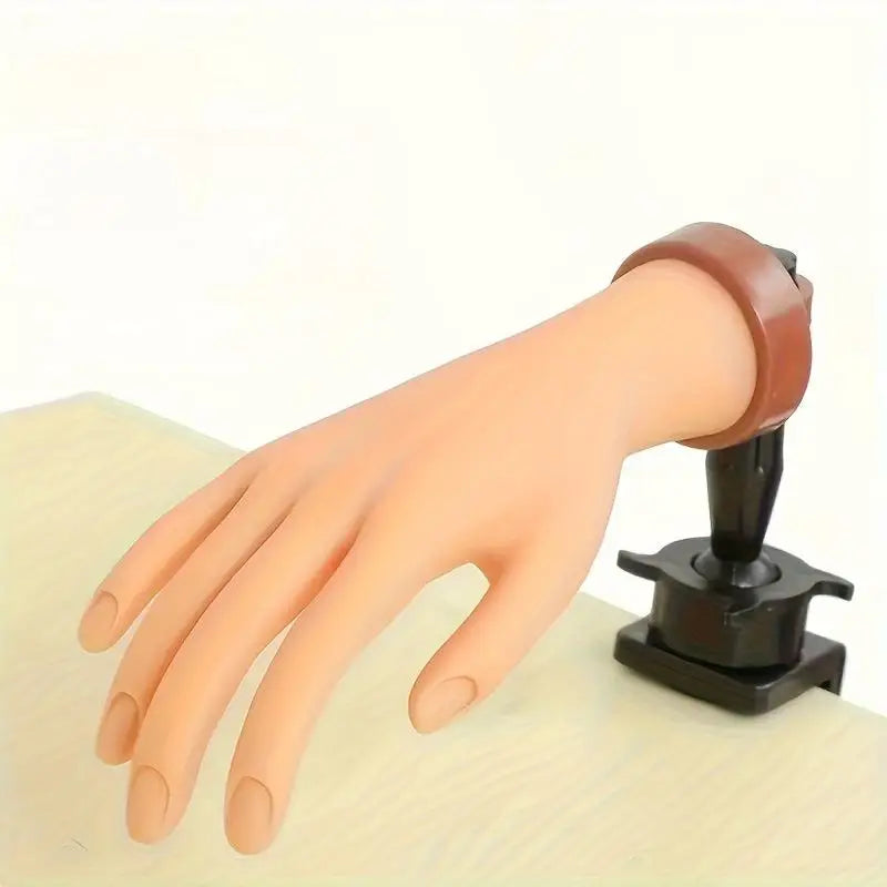 Nail Practice Mannequin Hand Desktop Bracket Soft Flexible Reusable Qme