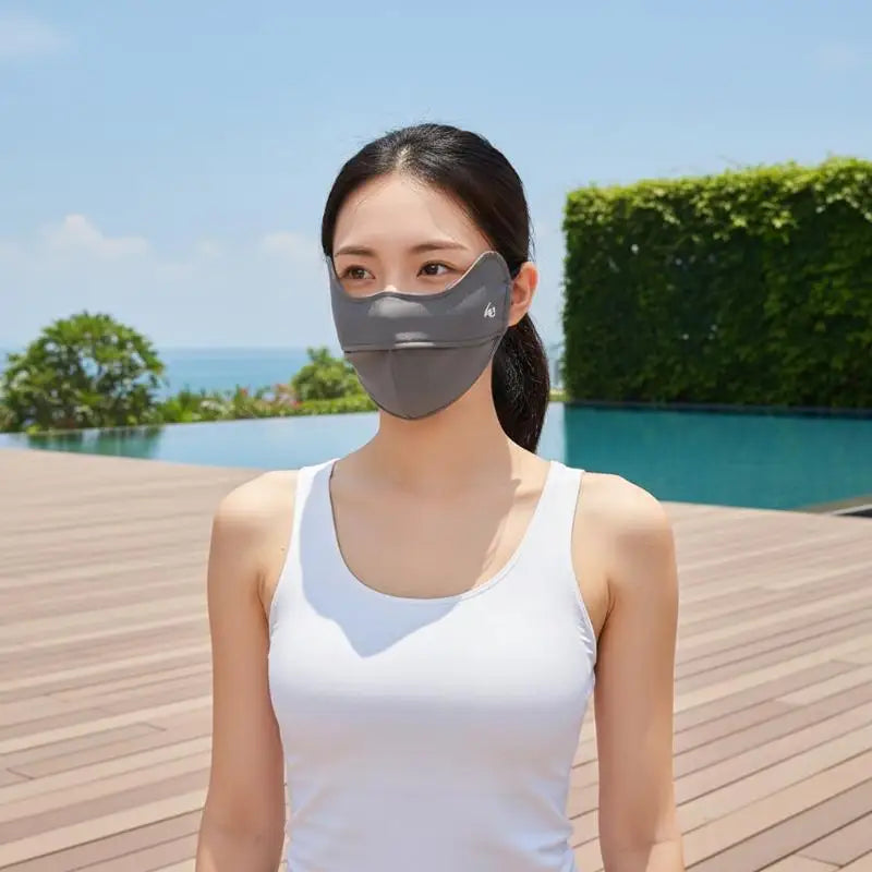 Summer Face Mask Cover Sunscreen Veil Eye Protection Gini Golf Thin Qme