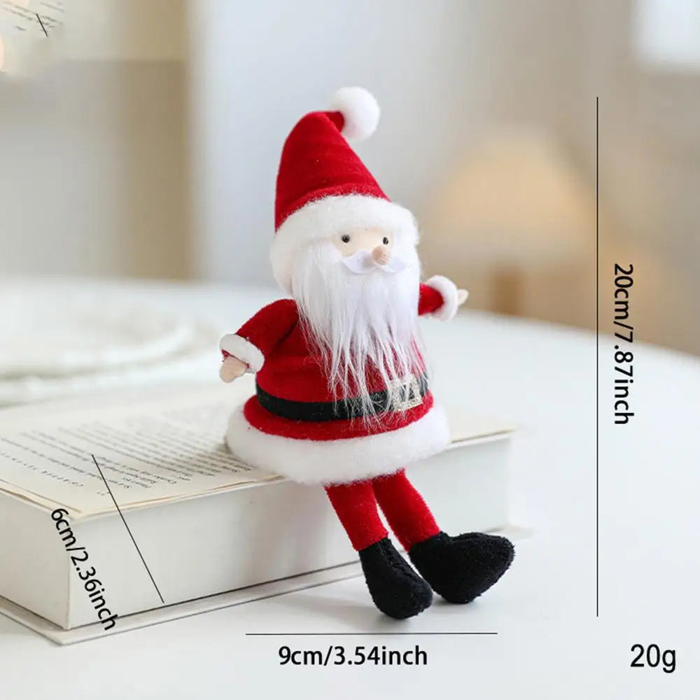 1pcs cartoon Santa Doll Soft Christmas Santa Claus Sitting Plush Ornament Decoration For Car Shelf Home Living Room Indoor Qme 01