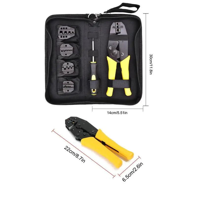 Wire Crimper Tool Ratchet Connector Electrical Ethernet Plier Qme