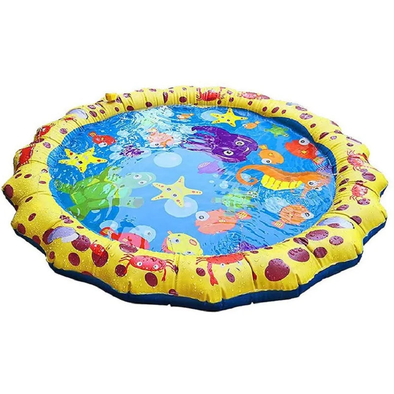 PVC spray mat multiple patterns multiple styles of sprinkler mat summer outdoor children's pet game interactive bath sprinkler t Qme 100CM ocean