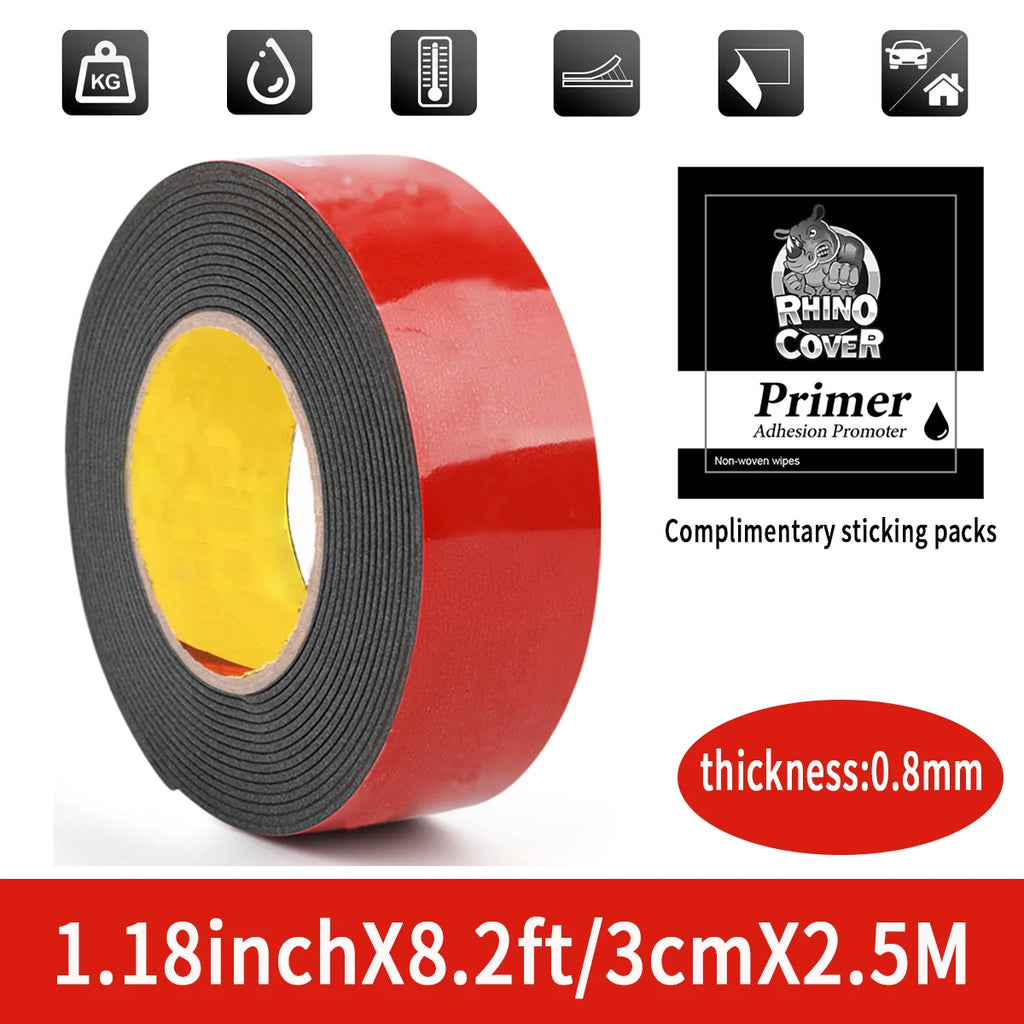 Strong Double Sided Adhesive Tape With High Viscosity For Automotive Use High Temperature Resistant Fixed Adhesive Patch Qme 3cmX2.5m