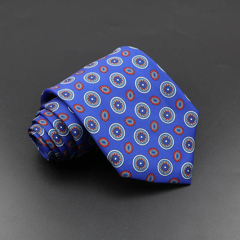 Men's Fashion Silk Tie Soft Novelty Necktie Blue Green Orange Ties Qme
