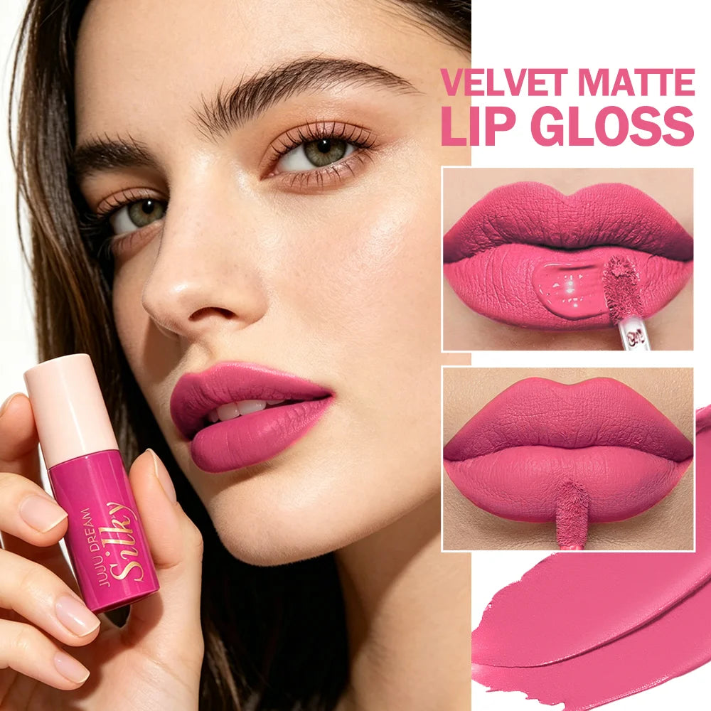 Silky Matte Lipstick Pink Lip Tint Long-lasting Waterproof Gloss Nude Qme