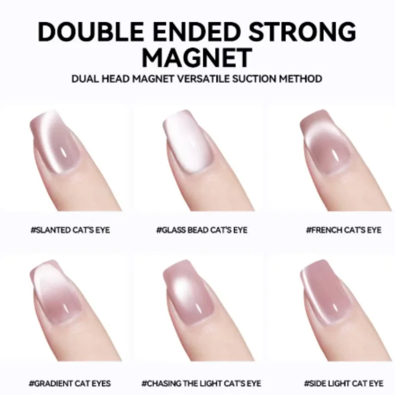 Glass Beads Special For Cat's Eye Pink Nail Magnetic Stick Newly Upgraded Nail Polish Glue Magnet Rod Double Head Magnetic Tool Qme