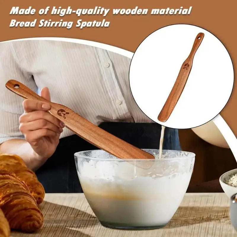 Kitchen Jar Scraping Tool Dough Mixing Flat Stirring Stick Bread Qme