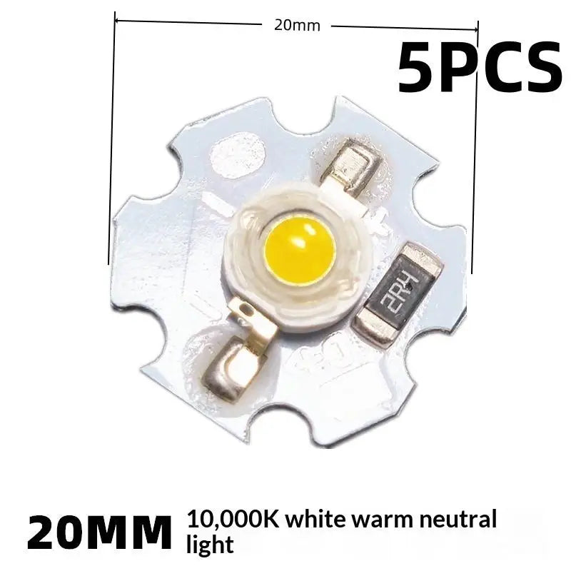 5/10Pcs 16mm 20mm LED Lamp Boards 1W 3W Single Color 5V 12V Warm Neutral White Spotlights Downlights Sunset Lights Qme Neutral 5V 1W 5pcs