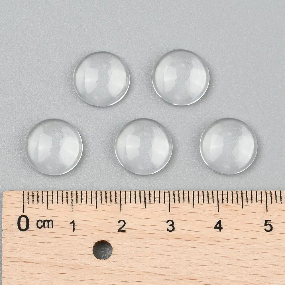 PandaHall 200pcs Professional Glass Cabochons 8 10 12 14 16 18 20 25mm Clear Dome for Precision Jewelry Mounting & Settings Qme 12mm
